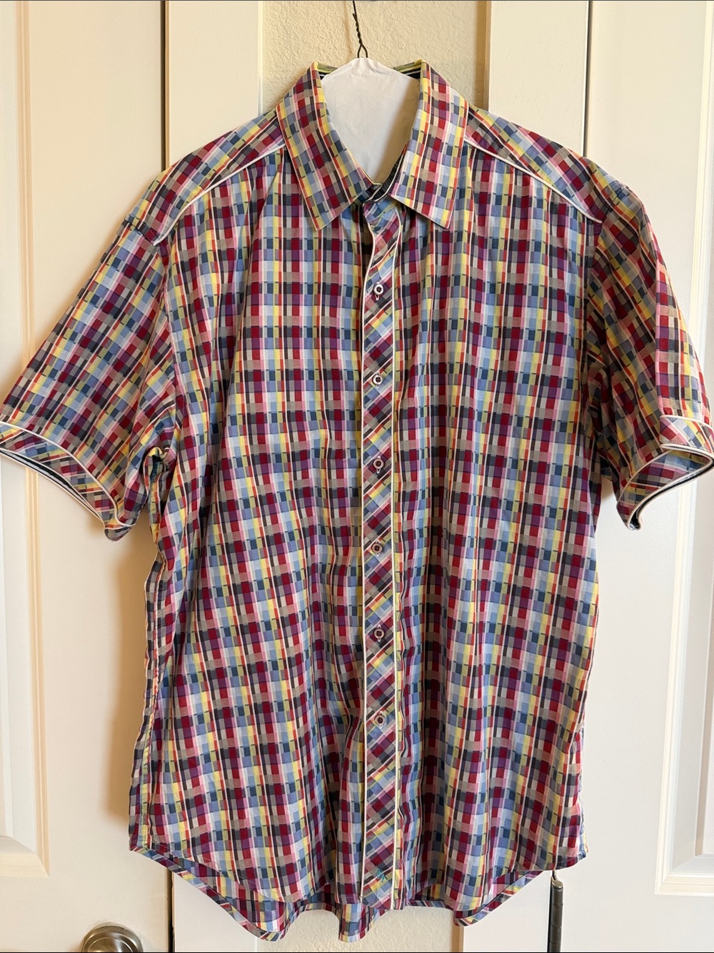 Robert Graham Multicolor Plaid Short-Sleeve Button-Up Shirt